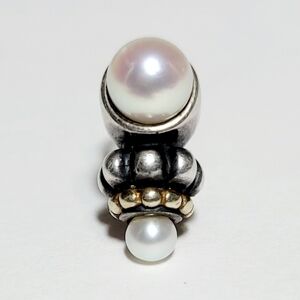 Lagos Caviar Pearl - (Single Earring) Sterling & 18k Gold